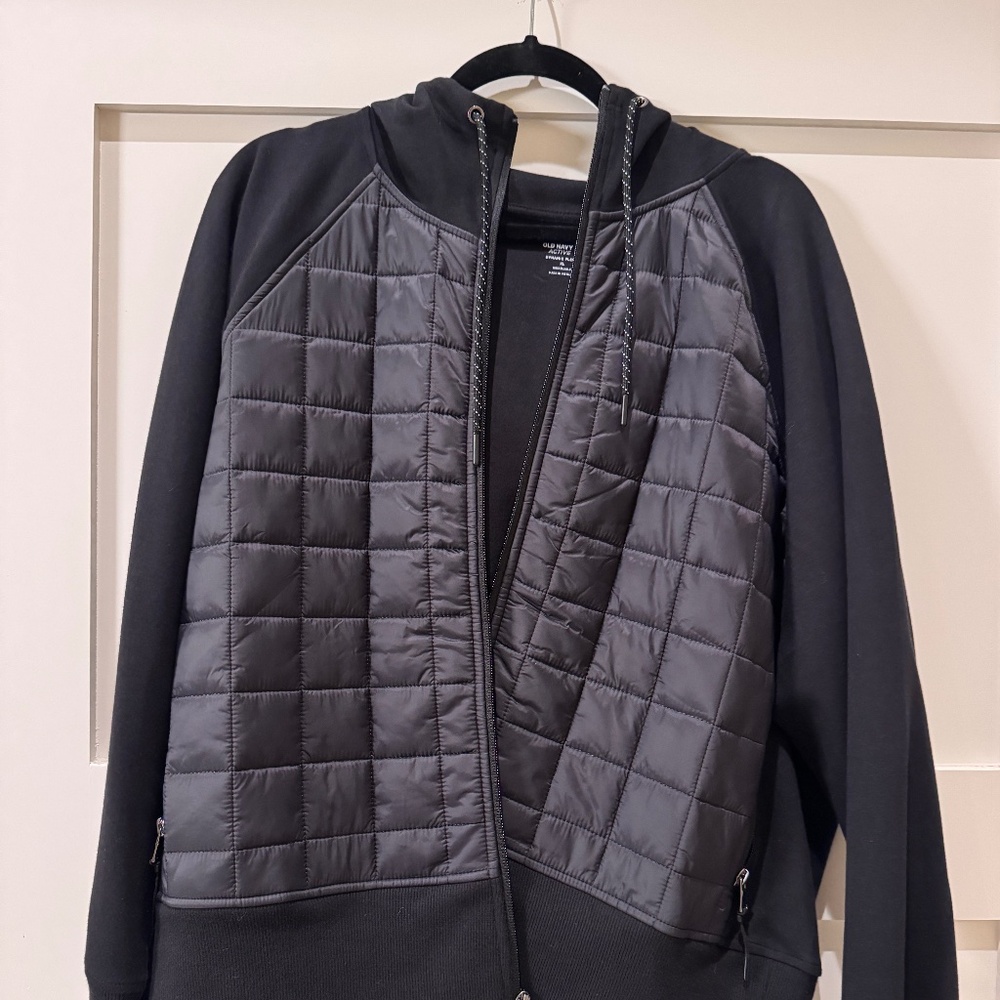 Black Puffer / Jersey Bomber Jacket